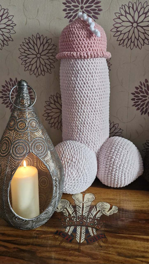 2ft Crochet Cock and Balls, penis plushie
