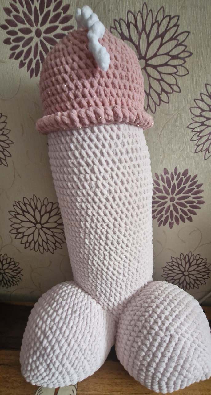 2ft Crochet Cock and Balls, penis plushie